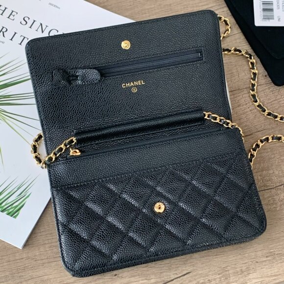 🍀Chanel Wallet On Chain Quilted Lambskin Black - Picture 6 of 9